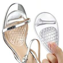 1 Cặp miếng lót gót chân bằng gel hình tổ ong, miếng đệm chống trượt cho giày cao gót - Trong sáng - Xem 1
