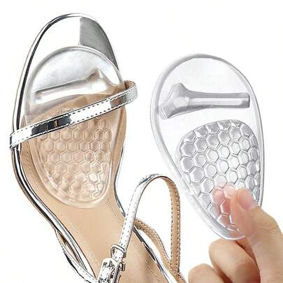1 Cặp miếng lót gót chân bằng gel hình tổ ong, miếng đệm chống trượt cho giày cao gót