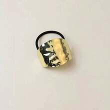 1件金色幾何金屬彈性髮箍，極簡奢華髮飾，金屬編織髮夾，適合女性萬聖節婚禮禮物 - 金色 - 查看 8