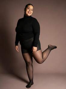 A Black European And American Sexy Spring And Autumn Summer Style Tight Fit Plus Size Stockings/Pantyhose Suitable For Any Occasion - Black - View 4