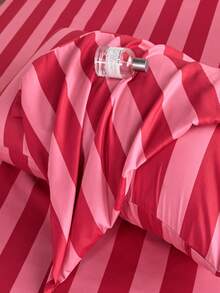 3pieces Simple Style Orange Stipe Bedding And Duvet Set Duvet Cover Queen Size -Super Soft Polyester Duvet Covers Collection - Lightweight, Duvet Cover - Soft Breathable Bedding (Queen, Orange) - Hot Pink - View 7