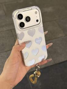 Y2K Cute Heart Nylon Rope Phone Case Compatible With IPhone 17ProMax 17Pro 17 16 15 14 13 Pro Max 16Pro 15Pro Cases Heart Matte Aesthetic Girly Cover Girls - White - View 1