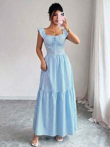 Women's Casual Summer Dress With Polka Dot Print, Bohemian Style, Loose Fit, Mid-Length, For Beach Vacation - 磨砂黑 - 查看 5