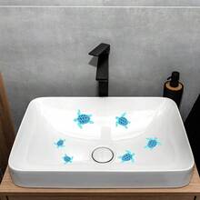 1pc Cartoon Luminous Sea Turtle Sticker, Suitable For Sink/Bathtub, Bathroom Decor - Multicolor - View 6