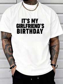 Camiseta 100% Algodón con Estampado 'Es el Cumpleaños de Mi Novia' para Hombre y Mujer - Blanco - Ver 12