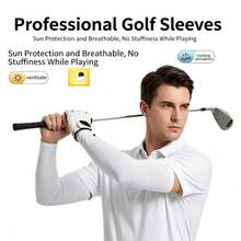 1 par de mangas protectoras de golf - Mangas de brazo de seda de hielo unisex para deportes de verano y actividades al aire libre - Mangas deportivas de enfriamiento y cómodas para exteriores, adecuadas para conducir, pescar, ciclismo, senderismo, correr - Blanco - Ver 9
