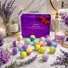 20pcs Mini Essential Oil Bath Bombs Gift Box, Handmade Bath Salts With Rich Foam, Luxury Gift For Sisters, Lovers, Holidays And Anniversaries - Multicolor - View 6