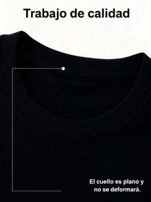 Tops para mujer Casual de Algodón para Mujer, Manga Corta, Cuello Redondo, con Estampado Gráfico de Bate de Béisbol, Alta Elasticidad para Estilo Urbano - Negro - Ver 6