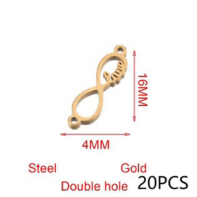 20 chiếc mặt dây chuyền bằng thép không gỉ 304 mạ vàng 18K, nhiều hình dạng khác nhau, rỗng bên trong, dùng để tự làm trang sức. - mặt dây chuyền - Xem 15
