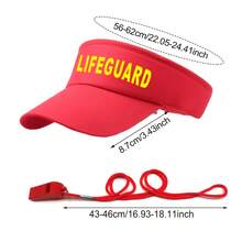 2pcs Lifeguard Costume Accessories Set, Adjustable Hat And Whistle Included, Unisex Adult Suitable For Beach, Pool Party, Halloween, Carnival, Cosplay, Lifeguard Uniform - Multicolor - View 4