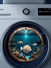 1pc 2D Flat Stingray Underwater World Small Fish Freely Foraging Decorative Sticker, Suitable For Laundry Room, Living Room, Bedroom, Study, Self-Adhesive Decal - B - View 4