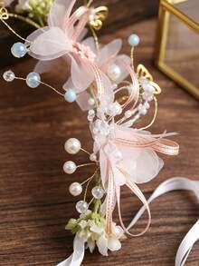 Conjunto de 2 Coroas de Flores Luxuosas ao Estilo Coreano, Perfeitas para Apresentações, Festas de Aniversário, Férias, Festas Encontros ou Uso Diário. - acessório de cabelo rosa - Ver 9