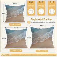 4pcs Beach Vacation Artistic Pattern Pillow Covers Without Inserts, Single-Sided Printed Cushion Covers, Suitable For Living Room, Bedroom, Home Decor, All Seasons - Multicolor - View 3