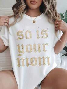 Women's Casual Short-Sleeve T-Shirt - "That's Your Mom", Round Neck, Summer Top, Machine Washable, Ladies' T-Shirts, Casual Wear, Modern Style, Comfortable Fit

Black - 白色 - 查看 7