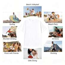 Women's Casual T-Shirt With Fruit Print - "Fruit Market Valencia" Design, Short Sleeve, Round Neck, Lightweight Polyester, Perfect For Spring And Summer, Casual Summer Wear | Fruit-Themed T-Shirt | Stylish Lettering. Excellent Gifts For Friends And Family. A Youthful And Modern Design, With A Loose Fit, 100% Cotton, Durable. - 白色 - 查看 5