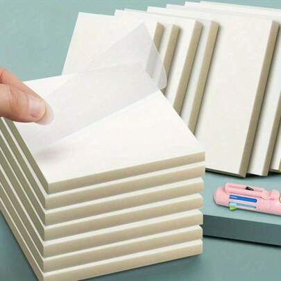 1Pcs Clear Sticky Notes Translucent Self-Sticky - Multi-Surface Memo Pads For Study/ Work/ Home, Waterproof Removable Tabs Ideal For Documents/ Diary/ Whiteboard