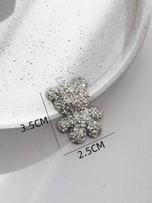 6個亮面水晶熊樹脂吊墜，光澤3D熊飾品，適用於DIY項鍊、耳環、鑰匙圈和珠寶製作，多色混裝 - 混色 - 查看 3