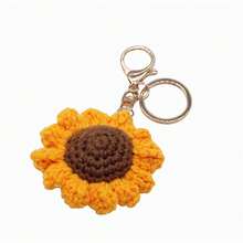1pc Knitted Sunflower Keychain - Yellow - View 2