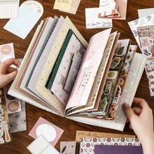 JotBox Seri Momen Inspirasi, Buku Sketsa Kosong, Dekorasi Dasar Kolase Multi-Material Bergaya Vintage DIY - Eishikong - View 4