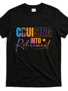 Talla Grande - Talla Grande - Camiseta de Mujer Talla Grande 1 para Crucero a Residencia de Retiro | Nueva, Lavable a Máquina, Negra, Cuello Redondo, Cuello Redondo, Patrón Geométrico, Tejido Ligeramente Elástico, Regalo Perfecto para Fiestas - Negro - Ver 2