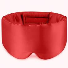 Antifaz para dormir de seda de morera, suave y sin presión intraocular, adecuado para dormir de lado, ajustable - Rojo - Ver 2