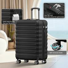 Luggage Sets With TSA Lock, 360° Spinner Wheels, ABS+PC Material, Suitcase Perfect For Travel, Business Trips, Vacations, And Weekend Getaways - 3-Piece Set (20" + 24" + 28") - màu xanh lá - Xem 2