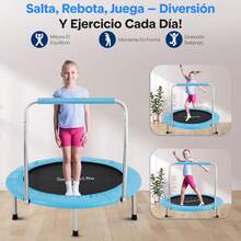 SereneLife Portable And Foldable Trampoline - 36" Rebounder For Home Use, Body Exercise And Fitness - Updated Version - SLSPT365 MUVR - Light Blue - View 3