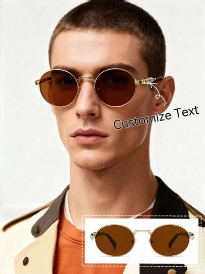 Customized Fashionable Metal Glasses With Blessing Edge, 2000 Stylish Glasses Suitable For Bridesmaids, Personalized Gifts, Wedding Gifts, Birthday Gifts, Party Gifts, Wooden Laser, Fashionable, Retro, Fun, , Vintage