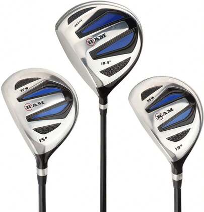 Ram Golf EZ3 Mens Wood Set - Driver, 3 & 5 Wood -Headcovers Included