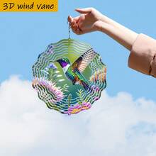 1个3D“蜂鸟飞舞花丛”风车,尺寸10英寸*10英寸,带旋转挂钩,可360° DIY,款式随机,适合作为母亲节和父亲节礼物送给女性。 - A - 查看 5