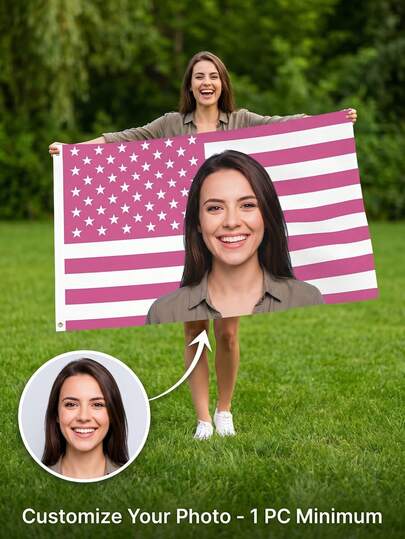 Personalized Pink American Flag With Custom Name Or Message, Pink Fabric Custom Made For Home Decor, Garden, Office, Personalized Polyester Decorative Flag For Garden, Clubs, Concerts, Bars, Dorms, Living Rooms, Bedrooms Adorable Custom, Personalized, Unique Ideal Gifts For Him Boyfriend, Girlfriend, Family, Friends For Anniversaries,Souvenirs, Personalized Gift