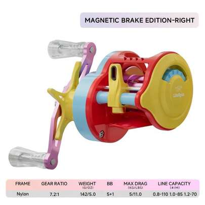 Teben Linglong Youth Edition Dc Drum Reel, 7.2:1 Speed Ratio, 5+1 Metal Double-Sealed Bearings, 5kg Maximum Braking Force, High Precision, High Pressure Resistance, Fifth-Generation Unloading Alarm, General-Purpose Long-Range Anti-Explosion Line Noise Micro-Object Luya Fishing Reel