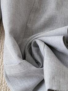 Chaqueta delgada de traje casual con bolsillo en la solapa y dobladillo de manga para mujer - Gris Claro - Ver 6