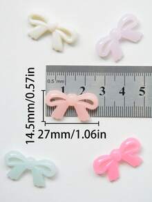 10/30/50pcs/Set Jelly Color Bow Decor Accessories, Multi-Color Bow Decor Pieces With Holes, Handmade Beads, DIY Craft Supplies - Jelly Color - View 2