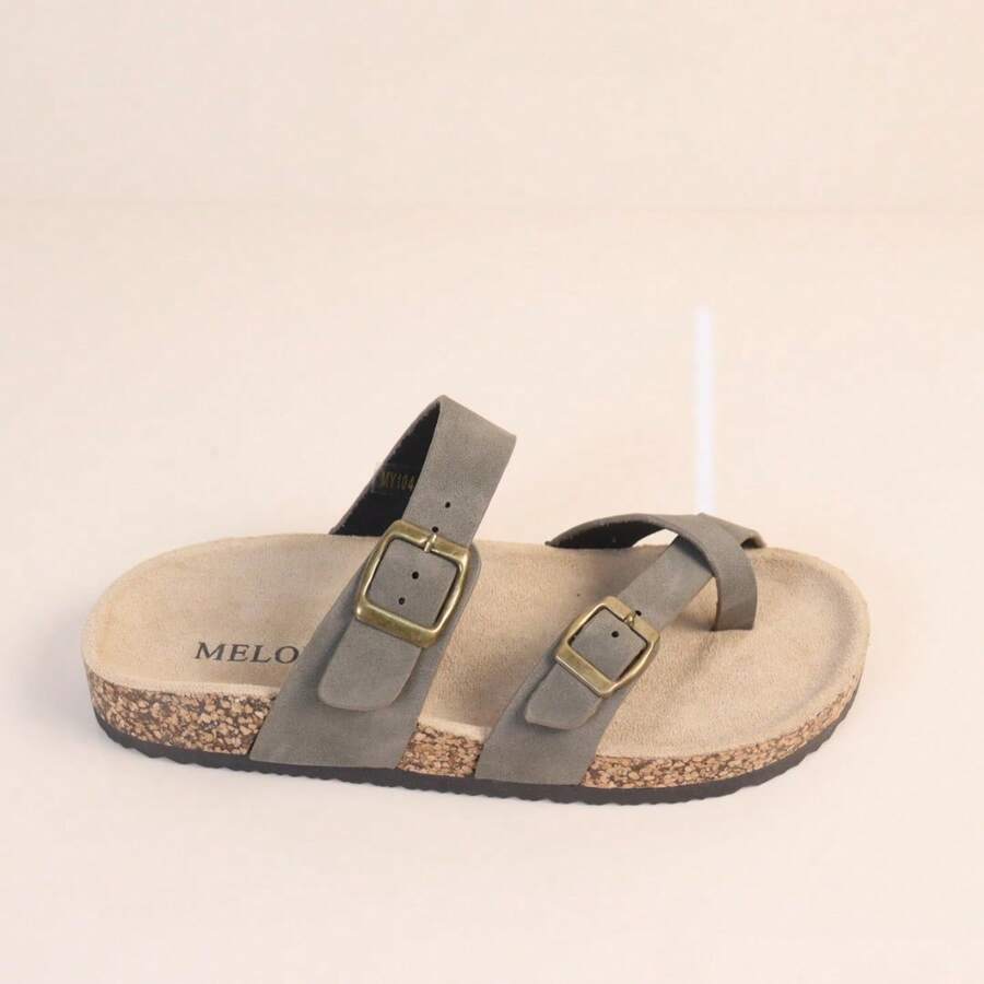 angelica Chanclas De Verano Con Suela De Corcho Y Correas Ajustables - Green - Ver 1