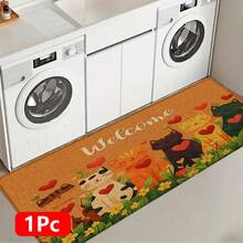 1pc Cat Pattern Printed Linen Kitchen Rug, Doormat, Bath Mat, Hallway Mat, 3D Printed Rectangle Carpet For Living Room, Bedroom, Corridor, Bathroom, Laundry Room - Polyester Rug For Indoor And Outdoor Home Decor - Multicolor - View 14