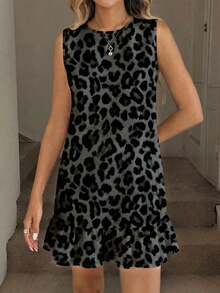 Vestido mini estampado para mujer, adecuado para primavera y verano - Multicolor - Ver 2