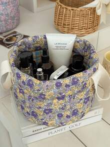 Frühlingsblüten Blumenmuster runder Wäschekorb mit großer Kapazität, Vintage Aufbewahrungsorganizer, wasserdicht, dick gewebter Stoff, schmutzabweisend, Heimorganisation, Schlafzimmerdekoration, ästhetisches Design, faltbarer Wäschekorb für Kleidung, Spielzeug, Bücher, Decken, langanhaltend, schwerer Wäschebehälter, stilvoller Haushaltskorb, perfektes Geschenk - Übersicht 5