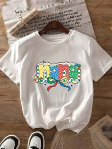 1pscCamisetas Gráficas 100%, Camisetas Coloridas con Estampado 'Mother Wind', Usamos Azul para la Concientización sobre el Autismo en Abril, Camisetas para el Cuidado del Autismo, Camisetas de Verano, Regalos para Pascua y el Día de la Madre 100% Algodón Camiseta Estampada de Algodón Puro para Mujer 100% Algodón - Blanco - Ver 1