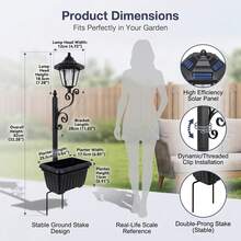 TazTir Outdoor Solar Flower Pot Light, Easy Install Garden Stake Lamp, Weather Resistant Yard Lighting For Walkway, Front Yard, Balcony - 太陽能 - 查看 9