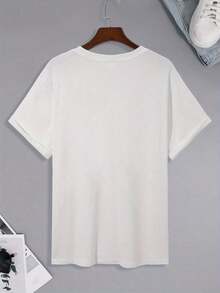 New 2026 Model, Custom Printed Short Sleeve T-Shirt 100% Cotton 180g, Versatile Loose Fit Unisex Top, Basic Casual Round Neck Printed T-Shirt, Unique Design Print, Best Quality For The Holidays. - 白色 - 查看 2