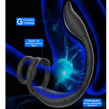 9 Vibrate Mode Scorpion Vibrating Anal Plug, Double-Ring Semen Cock Ring, Penile Ring, Adult Masturbator, Prostate P-Spot Stimulator, Anal Vibrating Massager, Sex Toys For Men - Một cỡ - Xem 6