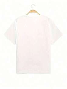 short-sleeveCamiseta oversize de mujer, holgada, con cuello redondo y manga corta, con un estampado informal con letras.Las tallas son grandes. Cuello Redondo Algodón  Tejido Suave Manga Corta Transpirable y Fresca100% Cotton - Blanco - Ver 5