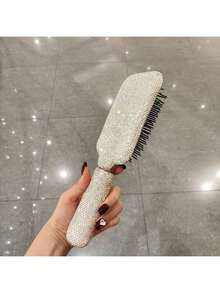 Handmade Rhinestone Massage Air Cushion Comb, Fashionable Full Diamond Luxury Air Bubble Comb, Unique Large Paddle Brush For Voluminous Hair, Suitable For Women, Gift For Mother's Day - Multicolor - View 11