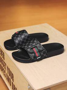 Men's Outdoor Beach Sandals, Indoor Home Slippers, Soft Comfortable Shower Slippers, EVA Flat Thick Slippers - Black - View 2