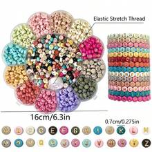 1 Bộ hạt chữ cái tròn dẹt bằng acrylic nhiều màu, hạt chữ cái rời màu Macaron, hộp đựng 13 ngăn hình cỏ ba lá, phụ kiện trang sức tự làm vòng tay, dây chuyền, dây đeo điện thoại in chữ cái đầu tên. - Nhiều màu - Xem 5