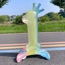 32英寸彩虹渐变自立数字气球（0-9），是生日派对、周年纪念、婚礼、圣诞节和户外活动的理想装饰。 - 站立數字氣球 - 查看 12
