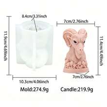 3D哥特式公羊头骨硅胶蜡烛模具，羊头骷髅香薰蜡烛模具，DIY树脂环氧树脂石膏肥皂模具，万圣节家居装饰手工工艺品 - 山羊 - 查看 9
