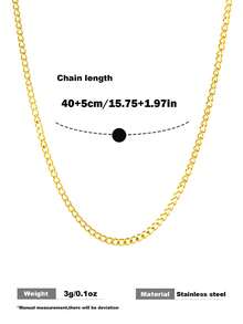 1 chiếc dây chuyền mắt xích tối giản bằng thép không gỉ mạ vàng 18k dành cho nữ, dây mảnh, đa năng, có thể đeo ngang xương quai xanh hoặc đeo nhiều lớp. - Vòng cổ - Xem 4