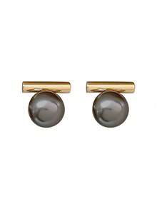 1 par de nuevos pendientes de gota con perlas falsas gris minimalista retro francés, joyería de moda para mujeres para fiestas y uso diario - Gris - Ver 4